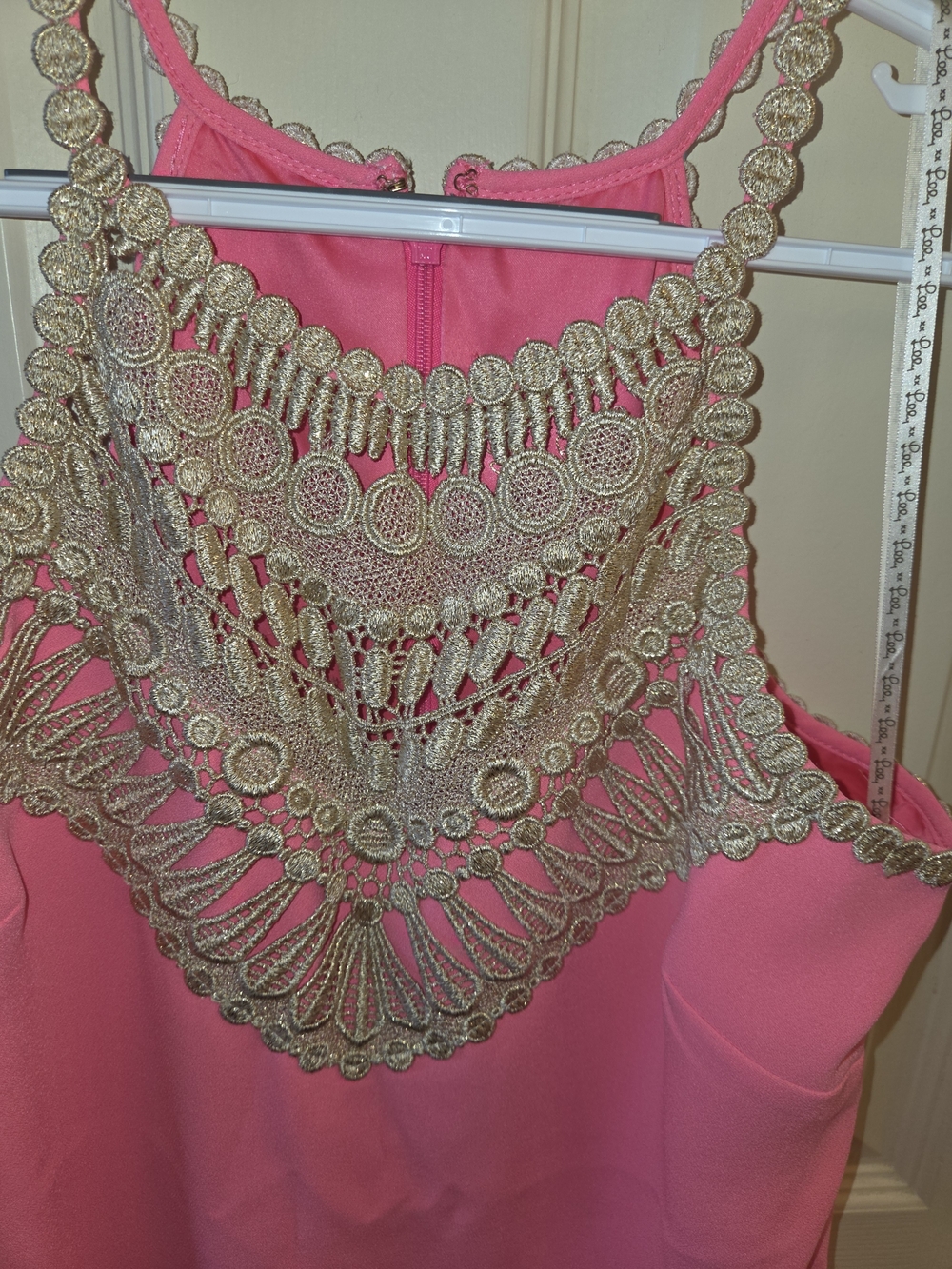 Lilly Pulitzer Pink Embellished Crochet Halter Romper/dress - Picture 2 of 4